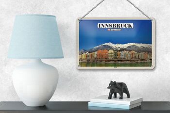 Panneau de voyage en étain, 18x12cm, Innsbruck, autriche, montagnes Hötting 4