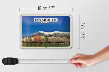 Panneau de voyage en étain, 18x12cm, Innsbruck, autriche, montagnes Hötting 5