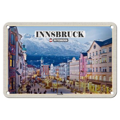 Targa in metallo Viaggio Innsbruck Austria Natale 18x12 cm Decorazione