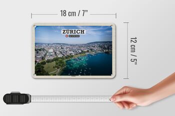 Signe en étain voyage Zurich suisse lac de Zurich bateaux 18x12cm décoration 5