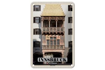 Panneau de voyage en étain, Innsbruck, autriche, toit doré, 12x18cm 1