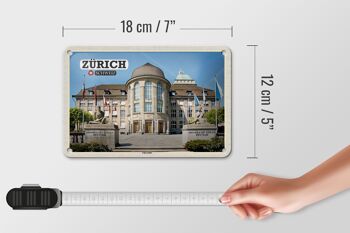Panneau de voyage en étain, 18x12cm, centre universitaire de Zurich, suisse 5