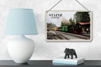 Panneau en étain voyage Stainz Autriche musée chemin de fer 18x12cm décoration 4
