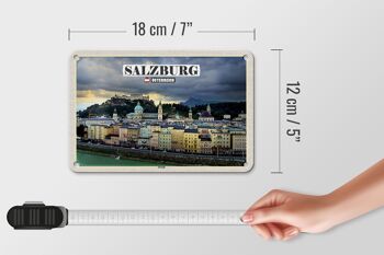 Panneau de voyage en étain, décoration de la vieille ville de salzbourg, autriche, 18x12cm 5