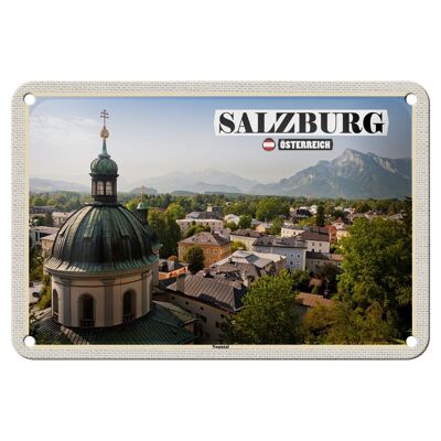 Cartel de chapa viaje Salzburgo Nonntal Austria 18x12cm decoración