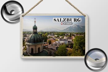 Panneau en étain voyage Salzbourg Nonntal Autriche 18x12cm décoration 2