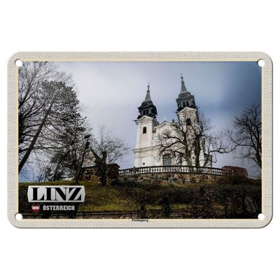 Targa in metallo da viaggio Linz Austria Pöstlingberg 18x12 cm decorazione