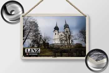 Plaque en tôle voyage Linz Autriche Pöstlingberg 18x12cm décoration 2