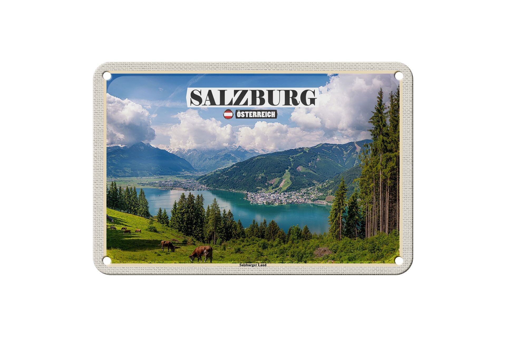 Targa in metallo Viaggio Austria Salisburghese Natura 18x12 cm