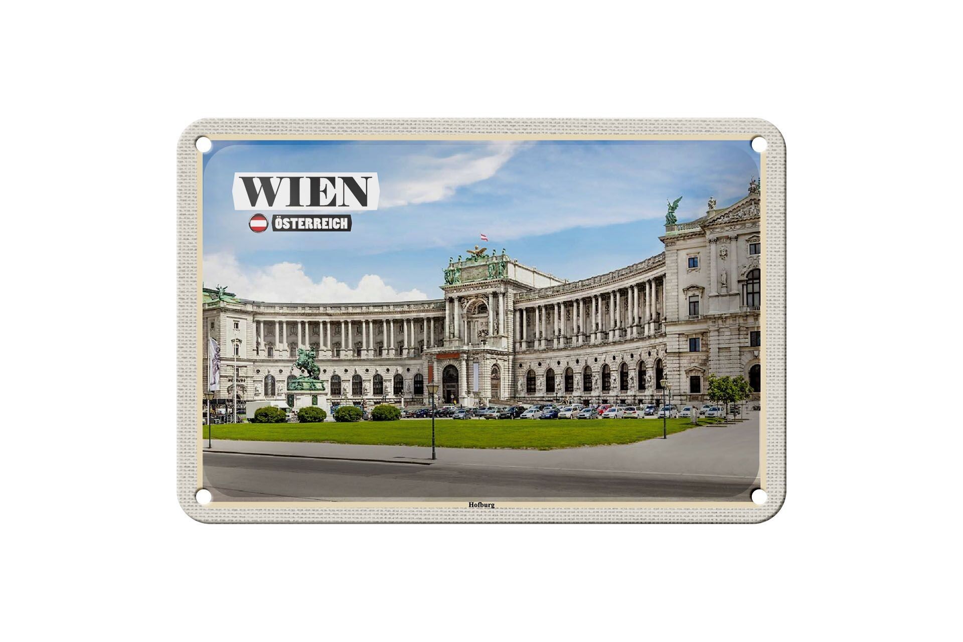 Targa in metallo Viaggio Vienna Austria Architettura Hofburg 18x12 cm