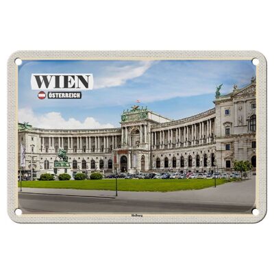 Cartel de chapa de viaje, Viena, Austria, arquitectura Hofburg, 18x12cm