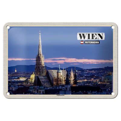 Cartel de chapa de viaje Viena Austria Catedral de San Esteban Decoración de 18x12cm