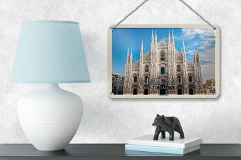 Signe en étain voyage italie Milan cathédrale de Milan, décoration 18x12cm 4