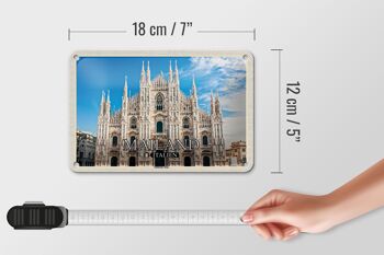 Signe en étain voyage italie Milan cathédrale de Milan, décoration 18x12cm 5