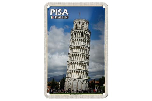 Blechschild Reise Pisa Schiefer Turm Italien 12x18cm Geschenk Schild