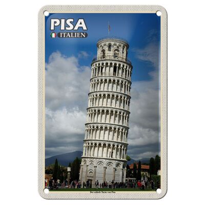 Blechschild Reise Pisa Schiefer Turm Italien 12x18cm Geschenk Schild