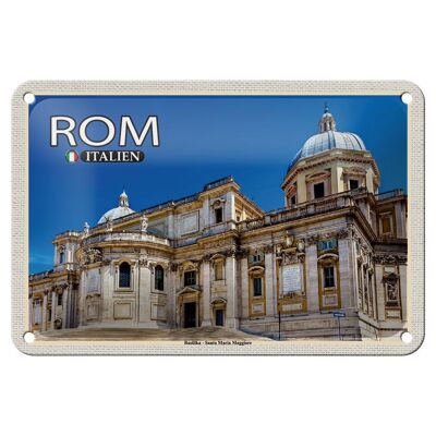 Targa in metallo da viaggio Roma Basilica Santa Maria Maggiore 18x12 cm