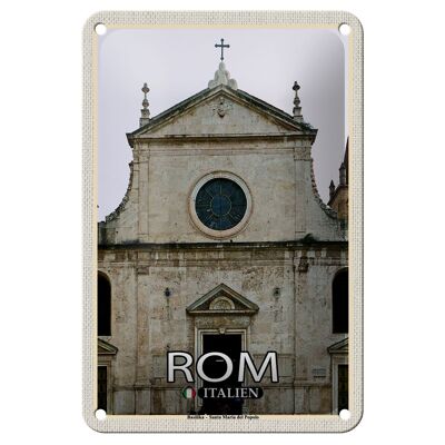 Blechschild Reise Rom Italy Basilika Santa Maria 12x18cm Dekoration