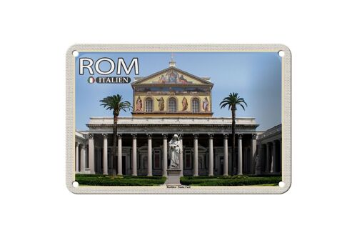 Blechschild Reise Rom Italien Basilika Sankt Paul 18x12cm Dekoration