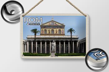 Signe en étain voyage Rome italie basilique Saint Paul 18x12cm, décoration 2