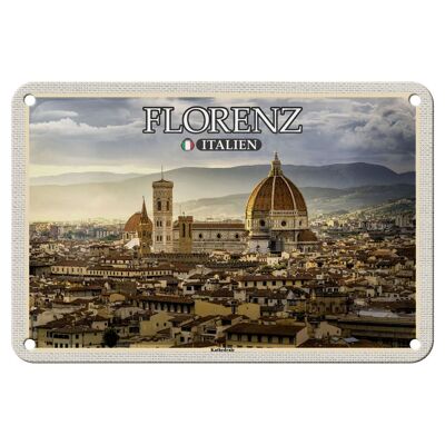 Tin sign travel Florence Italy cathedral architecture 18x12cm sign