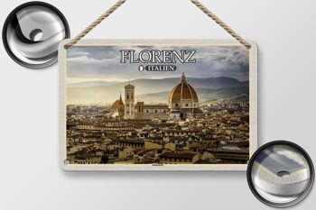 Signe en étain de voyage, Florence, italie, Architecture de la cathédrale, 18x12cm 2