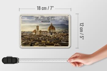 Signe en étain de voyage, Florence, italie, Architecture de la cathédrale, 18x12cm 5