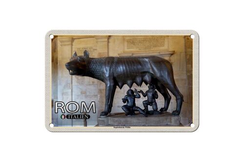 Blechschild Reise Rom Italien Kapitolinische Wölfin 18x12cm Schild