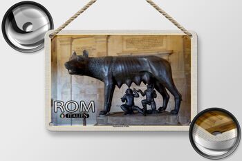 Panneau de voyage en étain, 18x12cm, Rome, italie, Capitoline, louve 2