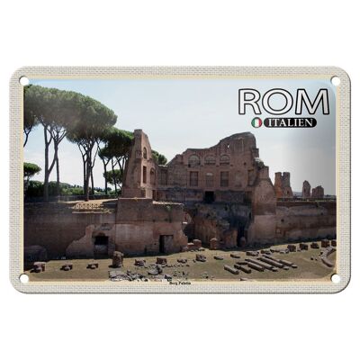 Cartel de chapa de viaje, Roma, Italia, montaña, arquitectura palatina, decoración de 18x12cm