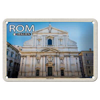Targa in metallo Viaggio Roma Italia Chiesa del Gesù 18x12 cm Decorazione