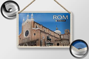 Signe en étain de voyage, basilique de Rome, Santi Giovanni e Paolo, 18x12cm 2