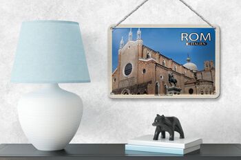 Signe en étain de voyage, basilique de Rome, Santi Giovanni e Paolo, 18x12cm 4