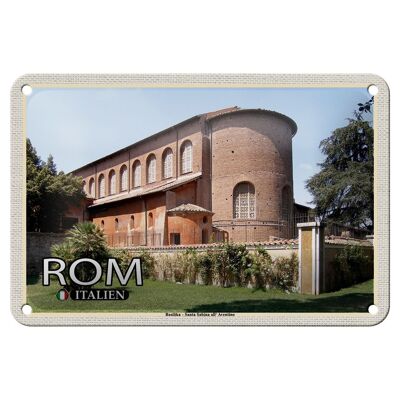 Cartel de chapa de viaje Roma Santa Sabina All'Aventino 18x12cm Decoración