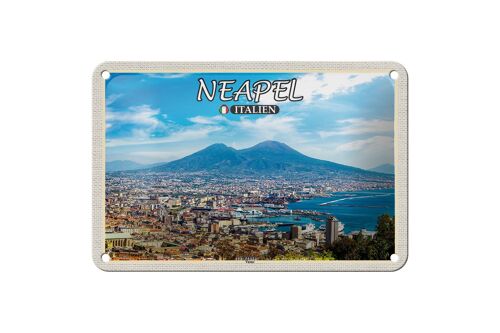 Blechschild Reise Neapel Italien Vesuv 18x12cm Geschenk Dekoration