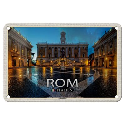 Blechschild Reise Rom Italien Kapitolsplatz Architektur 18x12cm Schild