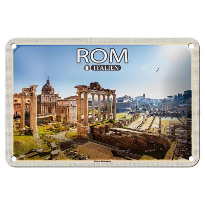 Cartel de chapa de viaje, Roma, Italia, Foro Romano, 18x12cm, señal de regalo