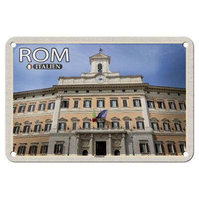 Targa in metallo Viaggio Roma Italia Architettura del Parlamento 18x12 cm