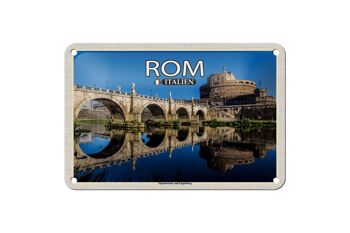 Panneau de voyage en étain, Rome, italie, pont des anges, Castel Sant'Angelo, 18x12cm 1