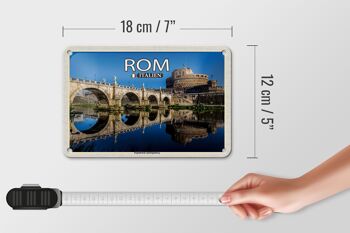 Panneau de voyage en étain, Rome, italie, pont des anges, Castel Sant'Angelo, 18x12cm 5