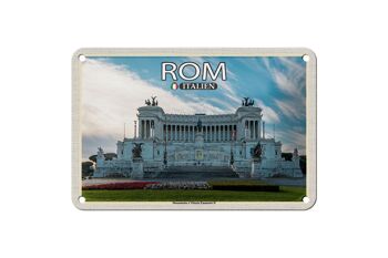 Panneau de voyage en étain, 18x12cm, Rome Monumento Vittorio Emanuele II 1