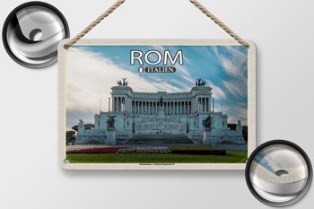 Panneau de voyage en étain, 18x12cm, Rome Monumento Vittorio Emanuele II 2