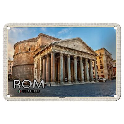 Cartel de chapa de viaje, Roma, Italia, Panteón, arquitectura, decoración de 18x12cm