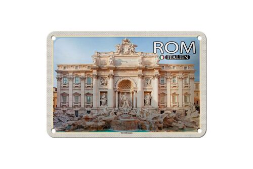 Blechschild Reise Rom Italien Trevi Brunnen Skulptur 18x12cm Schild