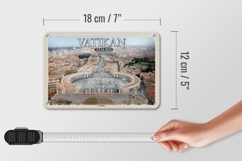 Panneau de voyage en étain, 18x12cm, Vatican, italie, place saint-pierre, Architecture 5