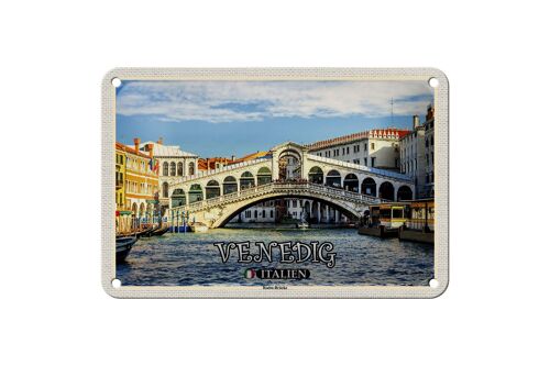 Blechschild Reise Venedig Italien Rialto Brücke 18x12cm Dekoration