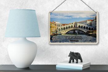 Signe en étain voyage venise italie pont du Rialto, décoration 18x12cm 4