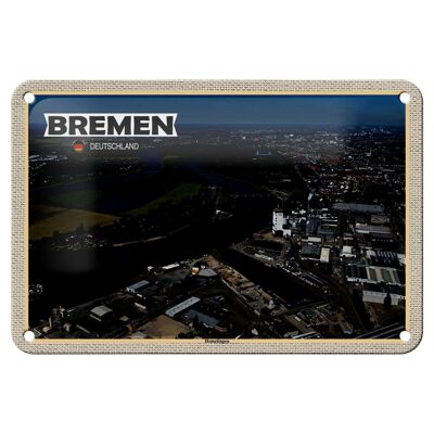 Cartel de chapa con decoración de ciudades, Bremen, Alemania, Hemelingen, 18x12cm
