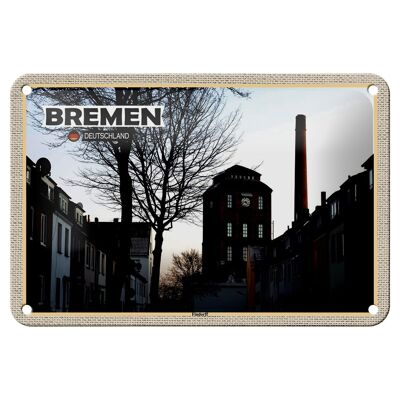 Cartel de chapa con ciudades de Bremen, Alemania, fábrica Findorff, señal de 18x12cm