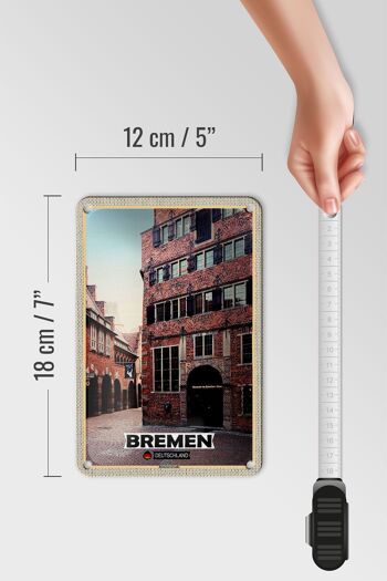 Signe en étain villes Brême Allemagne Bremerhaven 12x18cm Décoration 5